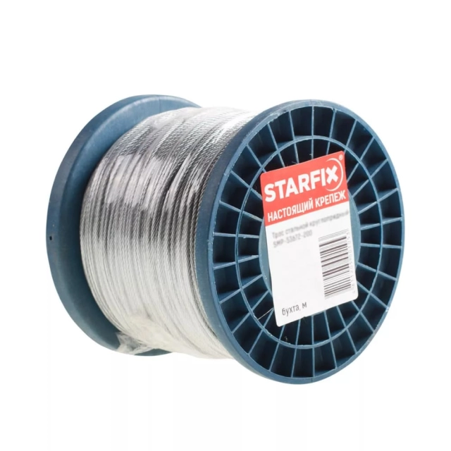 Трос стальной в ПВХ оплетке Starfix SMP-53703-200 М3 Трос стальной в ПВХ оплетке Starfix SMP-53703-200 М3