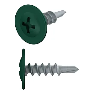 Саморез с прессшайбой 4.2*16 мм Starfix SMZ1-87144-50 цинк со сверлом RAL 6005 зеленый мох 50 шт