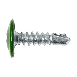 Саморез с прессшайбой 4.2*16 мм Starfix SMZ1-87144-50 цинк со сверлом RAL 6005 зеленый мох 50 шт