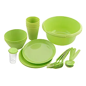 Набор для пикника Berossi Picnic LM ИК 79380000 майская зелень 4 персоны 22 предмета