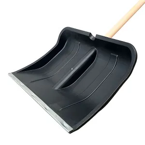 Лопата снеговая DEVery Вьюга №2 с деревянным черенком и пластиковой ручкой 500*375 мм