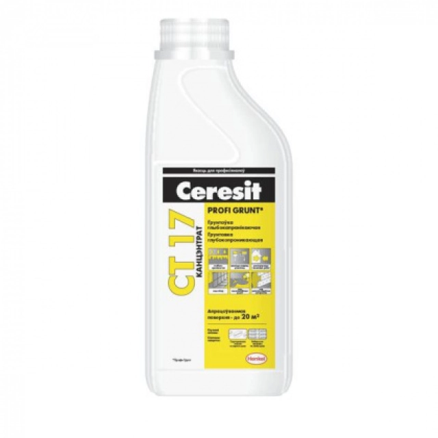 Грунтовка Ceresit CT 17 Profi Grunt концентрат 1 л Грунтовка Ceresit CT 17 Profi Grunt концентрат 1 л