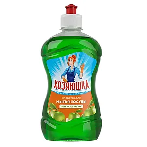 Средство для мытья посуды Хозяюшка зеленое яблоко 500 мл