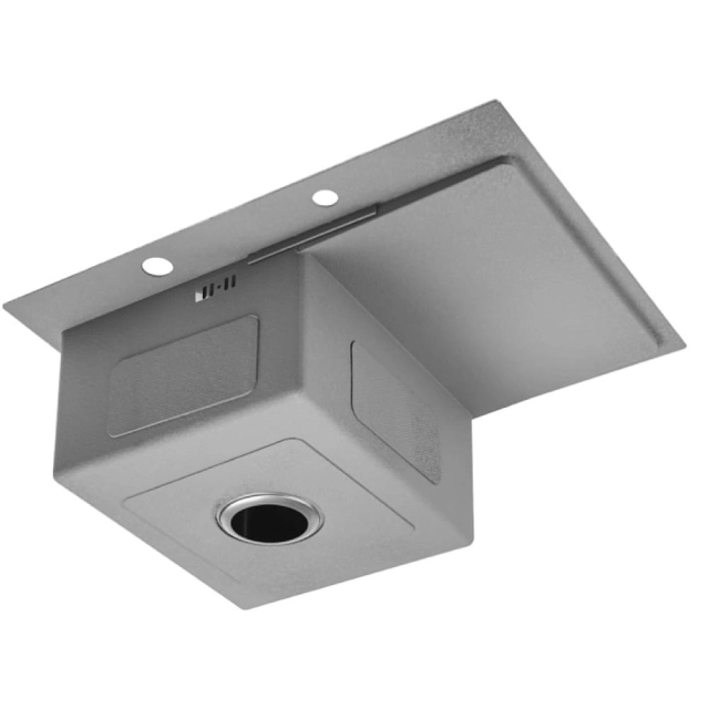 Мойка кухонная Saniteco 6550-R с сифоном дозатором и коландером Мойка кухонная Saniteco 6550-R с сифоном дозатором и коландером