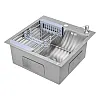 Мойка кухонная Saniteco 6050 с сифоном дозатором и коландером