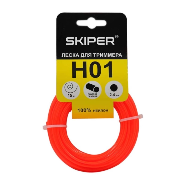 Леска Skiper H01 2.4 мм*15 м оранжевая Леска Skiper H01 2.4 мм*15 м оранжевая