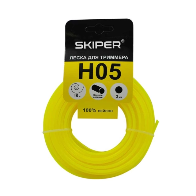 Леска Skiper H05 3 мм*15 м желтая Леска Skiper H05 3 мм*15 м желтая