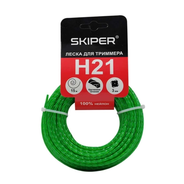 Леска Skiper H21 3 мм*15 м зеленая Леска Skiper H21 3 мм*15 м зеленая