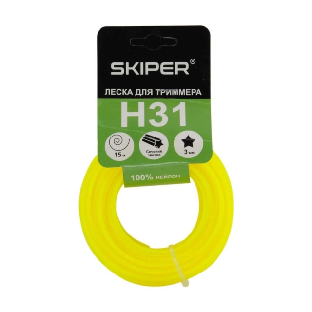 Леска Skiper H31 3 мм*15 м желтая Леска Skiper H31 3 мм*15 м желтая