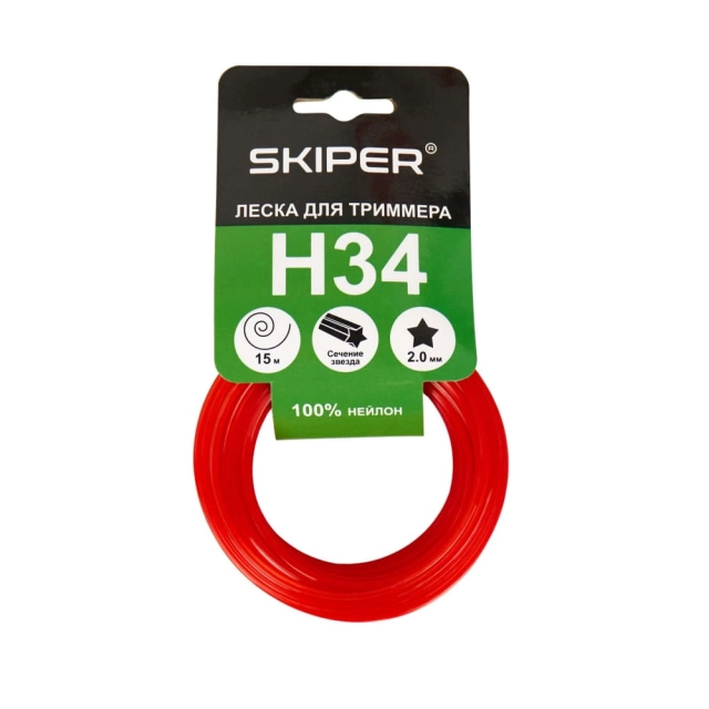 Леска Skiper H34 2 мм*15 м звездочка Леска Skiper H34 2 мм*15 м звездочка