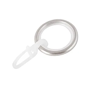 Кольцо металлическое к карнизу Ас Форос бесшумное с крючком сатин 16 мм 10 шт