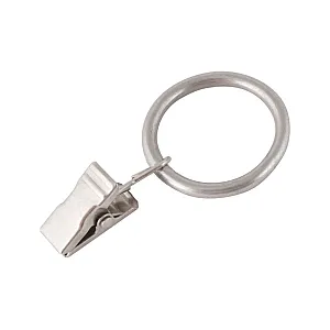 Кольцо металлическое к карнизу Ас Форос простое с зажимом сатин 16 мм 10 шт