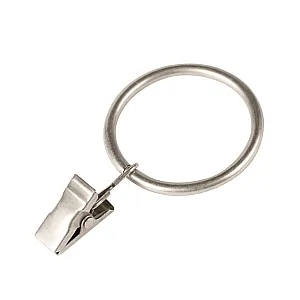 Кольцо металлическое к карнизу Ас Форос простое с зажимом сатин 25 мм 10 шт