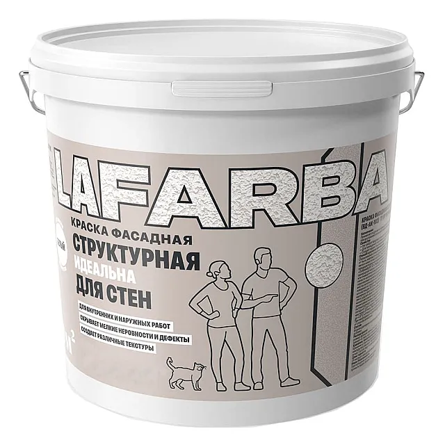 Краска Goldbastik Lafarba фасадная структурная белая 7.5 кг