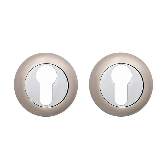 Накладка под цилиндр Vela DPC-Round SN/CP матовый никель/хром