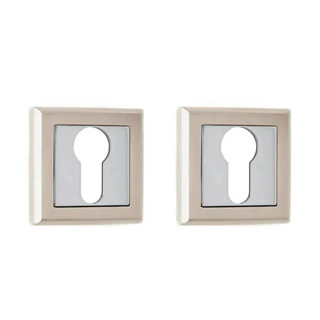 Накладка под цилиндр Vela DPC-Quadro SN/CP матовый никель/хром