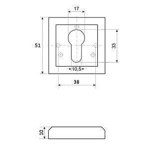 Накладка под цилиндр Vela DPC-Quadro АВ 00217318 бронза