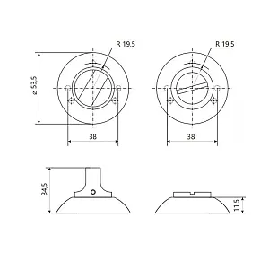 Фиксатор Vela WC-Round AB бронза