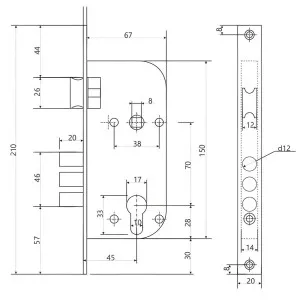 Замок врезной Vela 1523-СR 00006697