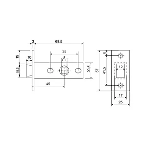 Защелка Vela 5400-P-AB 00005805 бронза