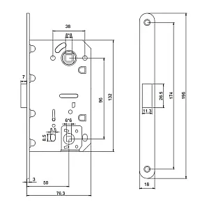 Защелка врезная Vela V1895-NIS 00006794 магнитная матовый никель