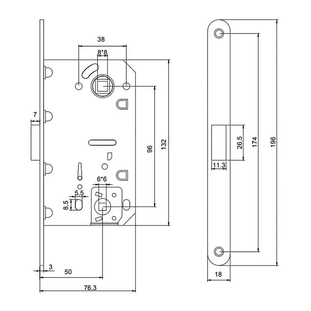 Защелка врезная Vela V1895-NIS 00006794 магнитная матовый никель