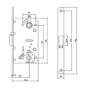 Защелка врезная Vela V1895-BL магнитная черный