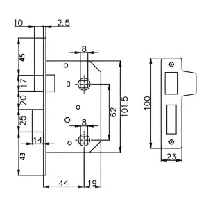 Защелка сантехническая Vela 251-WC SN 62 мм