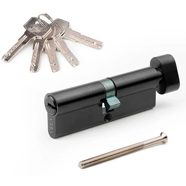 Цилиндровый механизм Vela ZZ-90-T-BL черный