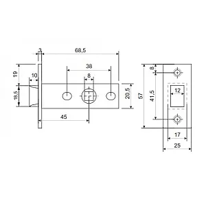 Защелка Vela 5400-SС матовый хром