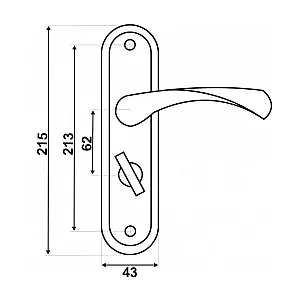 Ручки на планке Vela 62.24 WC SN/CP-R правая сатин/хром