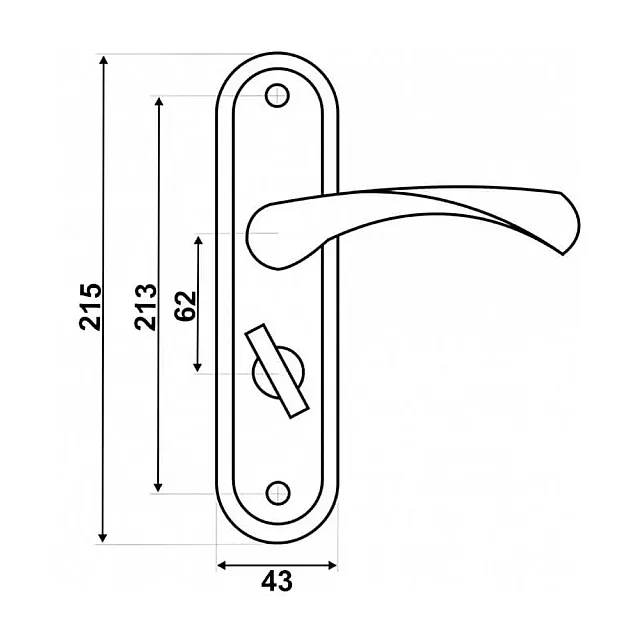 Ручки на планке Vela 62.24 WC SN/CP-L левая сатин/хром