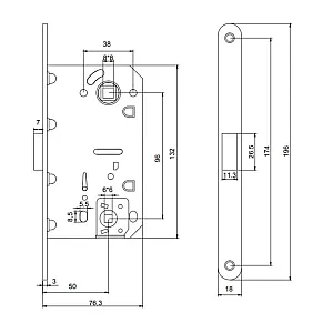 Защелка врезная Vela V1895-MSG магнитная матовое золото