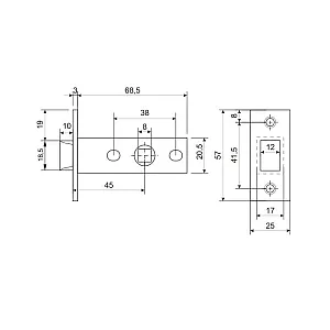 Защелка Vela 5400-MSG матовое золото