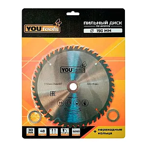 Диск пильный Yourtools Z48 по дереву 190/30 мм