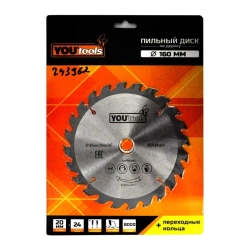 Диск пильный Yourtools Z24 по дереву 160/20 мм