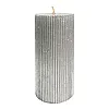 Свеча Art&Home Ribbed MUCJ715-Y столбик серебро 15*7 см