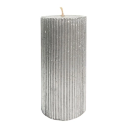 Свеча Art&Home Ribbed MUCJ715-Y столбик серебро 15*7 см