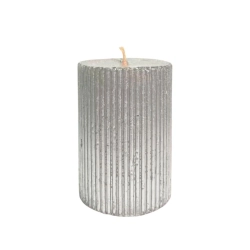 Свеча Art&Home Ribbed MUCJ710-Y столбик серебро 10*7 см