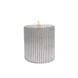 Свеча Art&Home Ribbed MUCJ775-Y столбик серебро 7.5*7 см