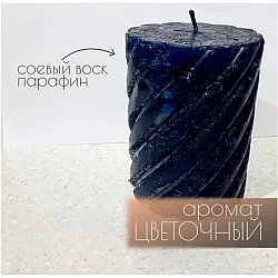 Свеча Art&Home Spiral MULW7515Z-L столбик синий 15*7.5 см
