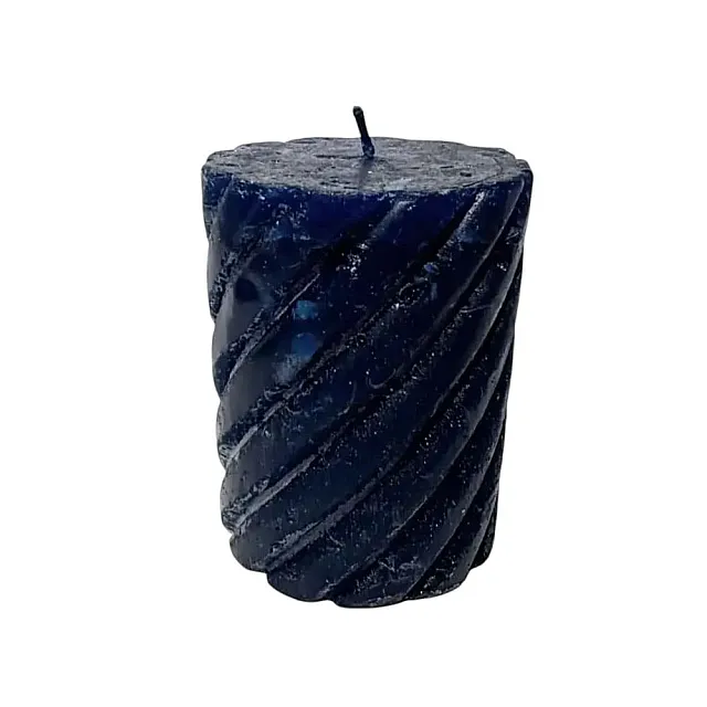 Свеча Art&Home Spiral MULW7510Z-L столбик синий 10*7.5 см