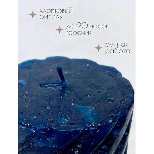 Свеча Art&Home Spiral MULW7575Z-L столбик синий 7.5*7.5 см