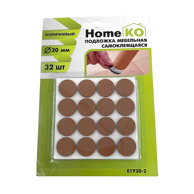 Подложка мебельная HomeKo E1Y20-2 самоклеящаяся 20 мм коричневый 32 шт