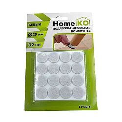 Подложка мебельная HomeKo E1Y20-5 войлочная 20 мм белый 32 шт Подложка мебельная HomeKo E1Y20-5 войлочная 20 мм белый 32 шт