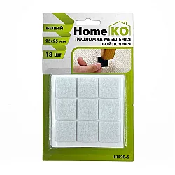 Подложка мебельная HomeKo E1F20-5 войлочная 25*25 мм белый 18 шт Подложка мебельная HomeKo E1F20-5 войлочная 25*25 мм белый 18 шт