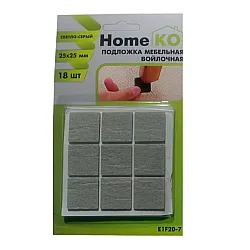 Подложка мебельная HomeKo E1F20-7 войлочная 25*25 мм светло-серый 18 шт Подложка мебельная HomeKo E1F20-7 войлочная 25*25 мм светло-серый 18 шт