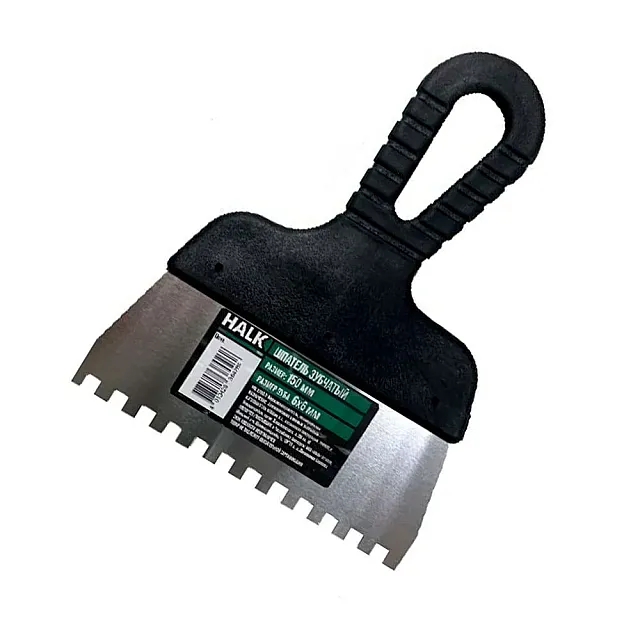 Шпатель Halk зубчатый нержавеющая сталь 150 мм зуб 6*6 мм
