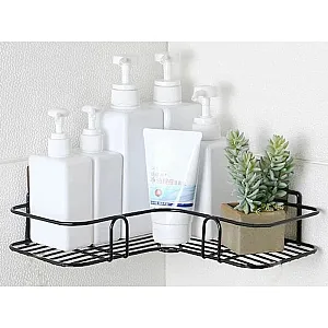 Полка для ванной Illu 240305-9A угловая металл черная