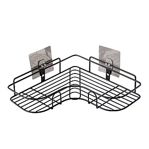 Полка для ванной Illu 240305-10A подвесная угловая металл черная